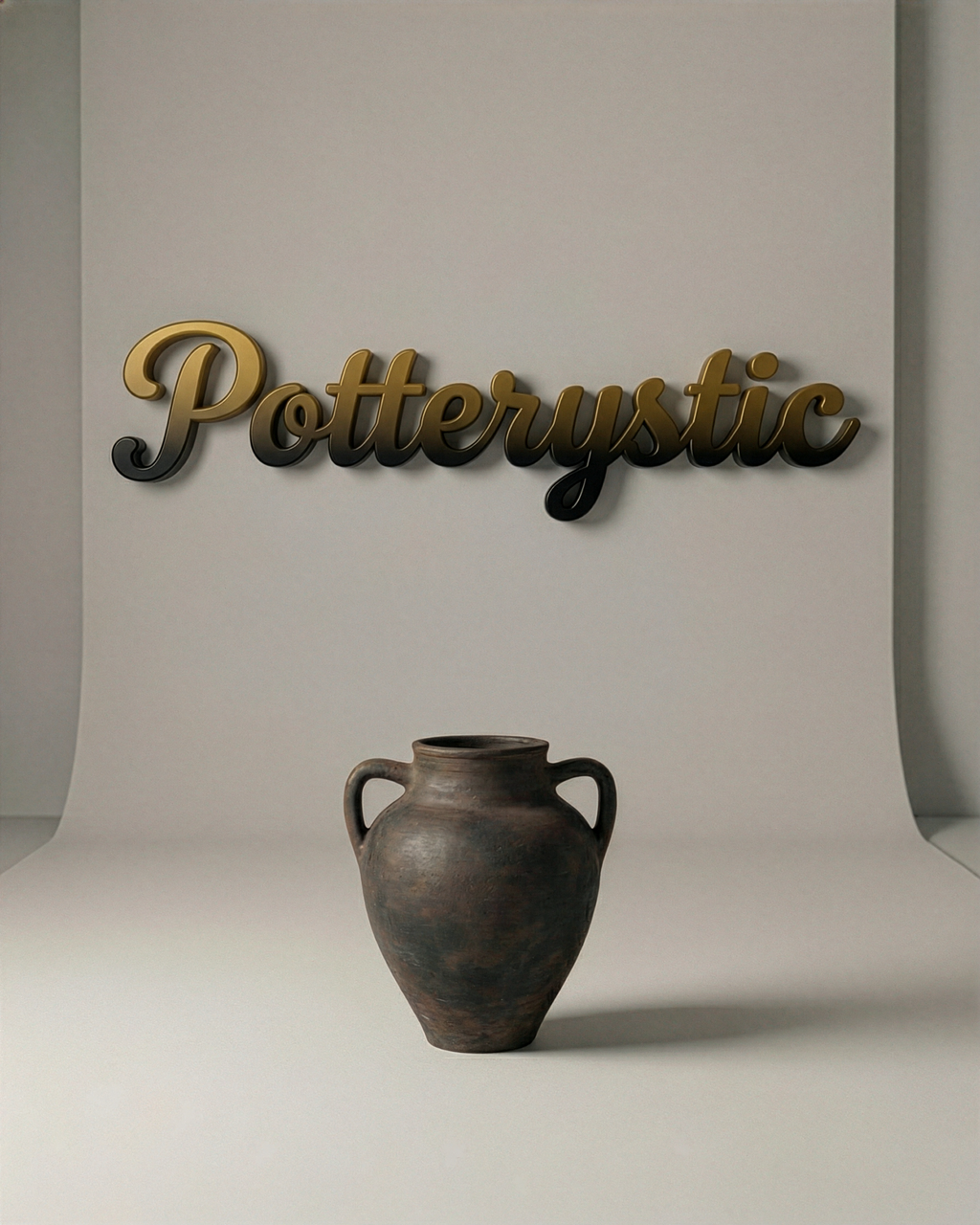 Koyu Çiftkulp Amphora Çömlek