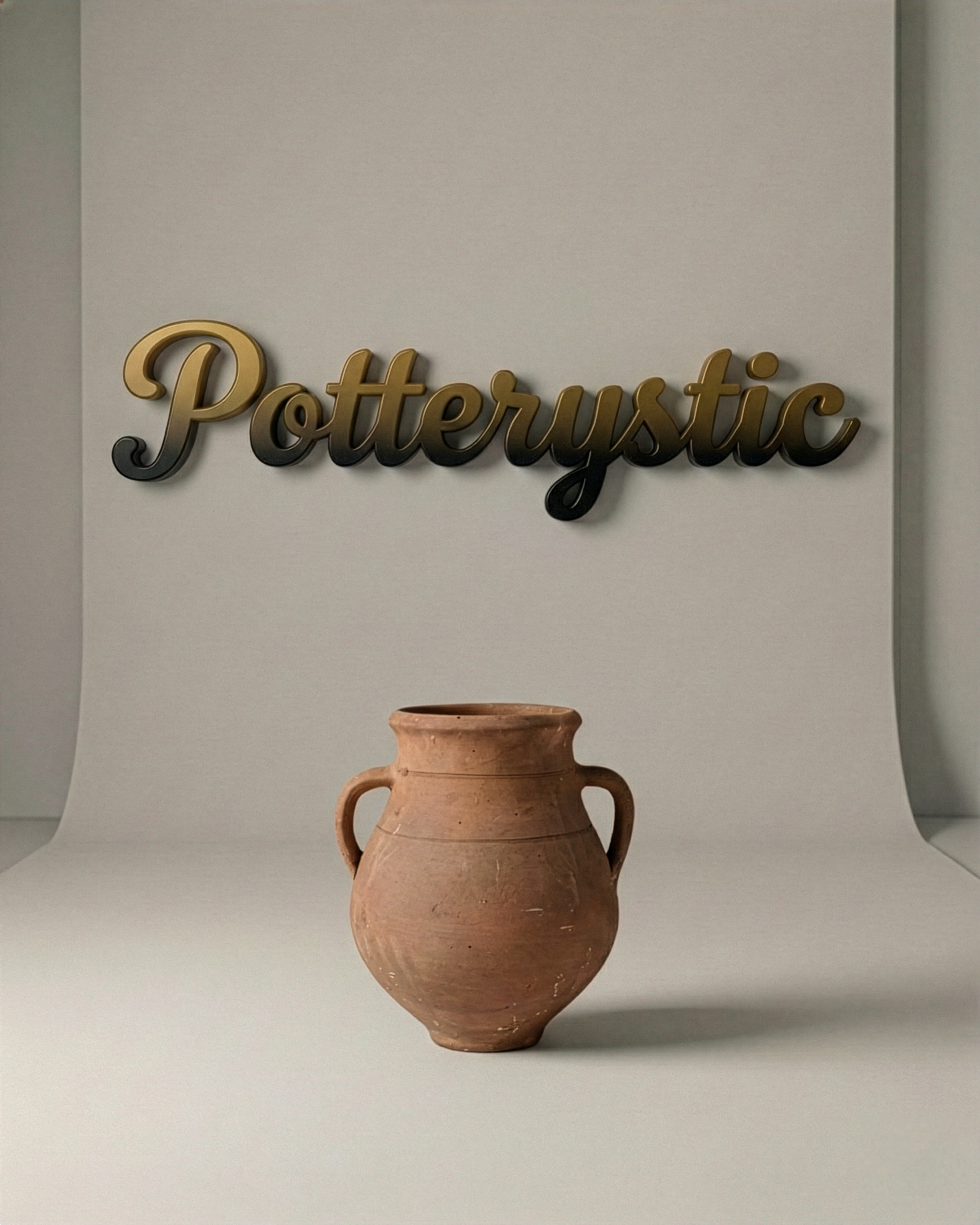 Kulplu Geniş Sade Çömlek